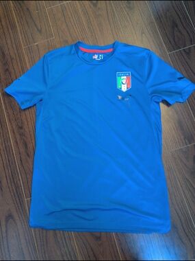 Puma Italy Blue Men's Football Jersey with Crest
